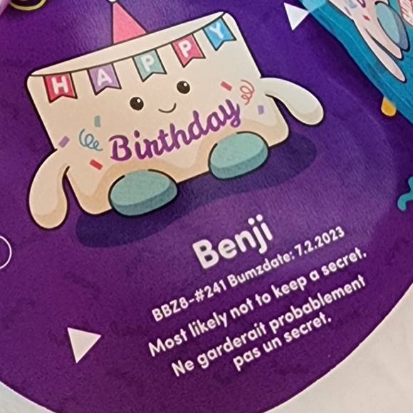 BENJI 🎊 Birthday Banner Bum Bumz Party Bumz Series by Kelly Toy ☆》NWT《☆ - Picture 2 of 9
